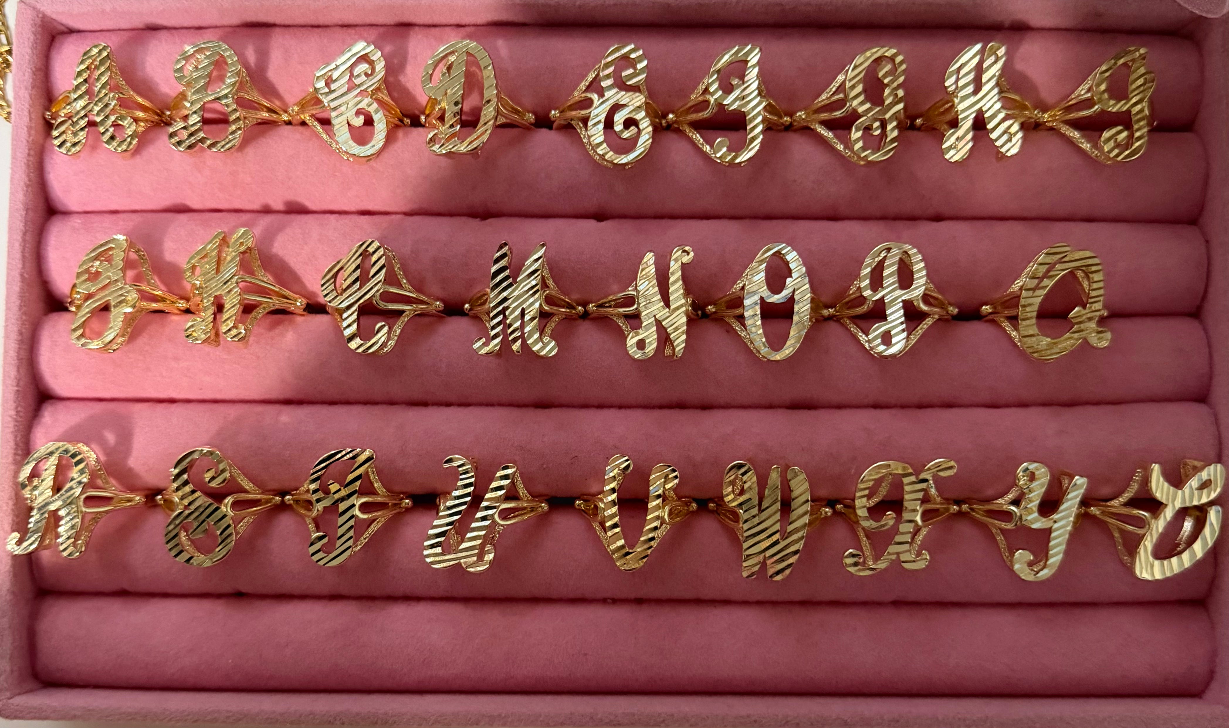 Cursive initial ring ( Adjustable )