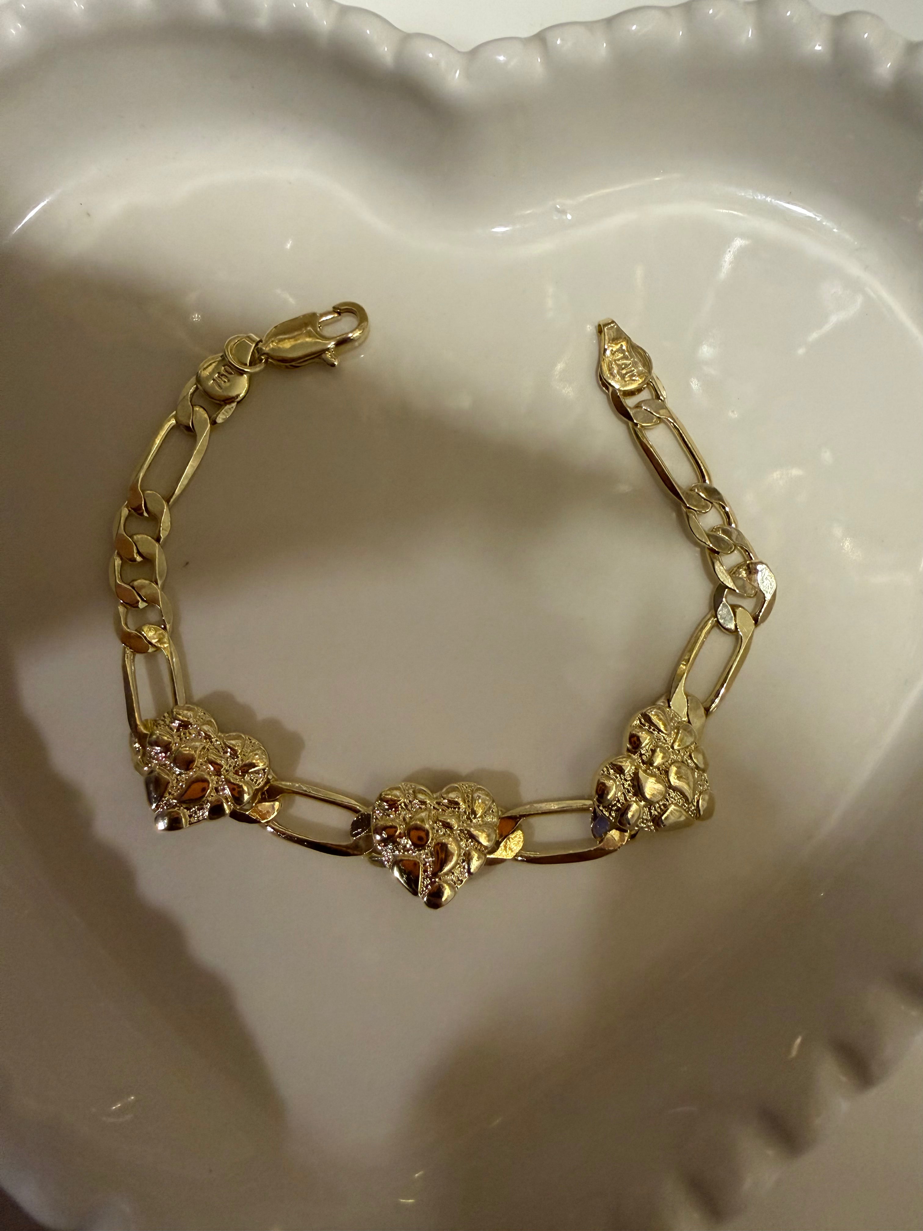 Heart nugget bracelet